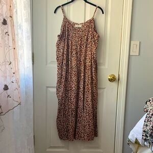 Natural Life Rusty Floral Dress L/ XL